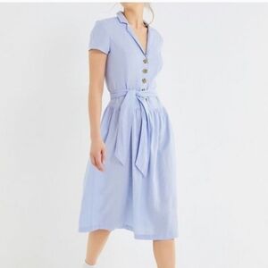 UO natalie linen shirt dress medium baby blue